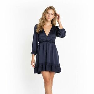Aritzia Sunday Best May Day Navy Mini Dress